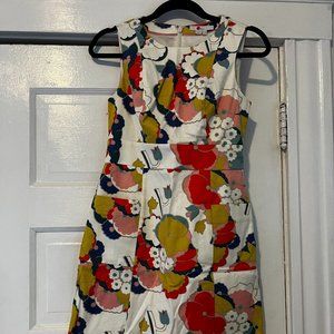 Mod floral Boden Mini dress, size 2P